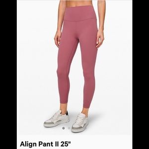 Lululemon Align II 25” mauve pant